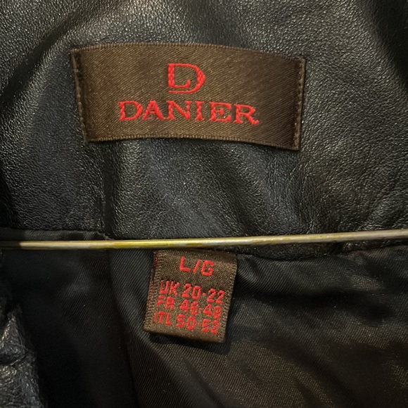 DANIER Black Leather Blazer Style Jacket - Picture 3 of 3